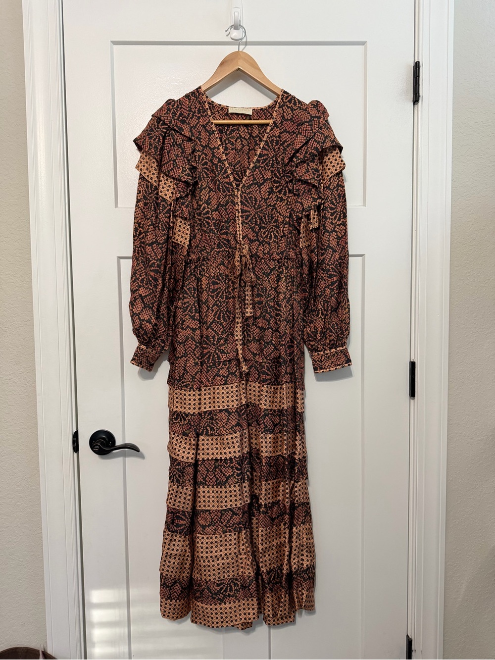 Ulla Johnson Seraphina Midi Maxi Bohemian Silk Blend Dress Size 2 - Picture 3 of 15
